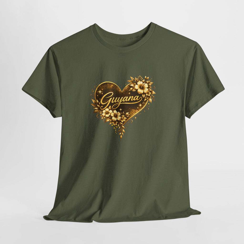 Guyana Heart Floral T-Shirt — Guyana Pride Tee
