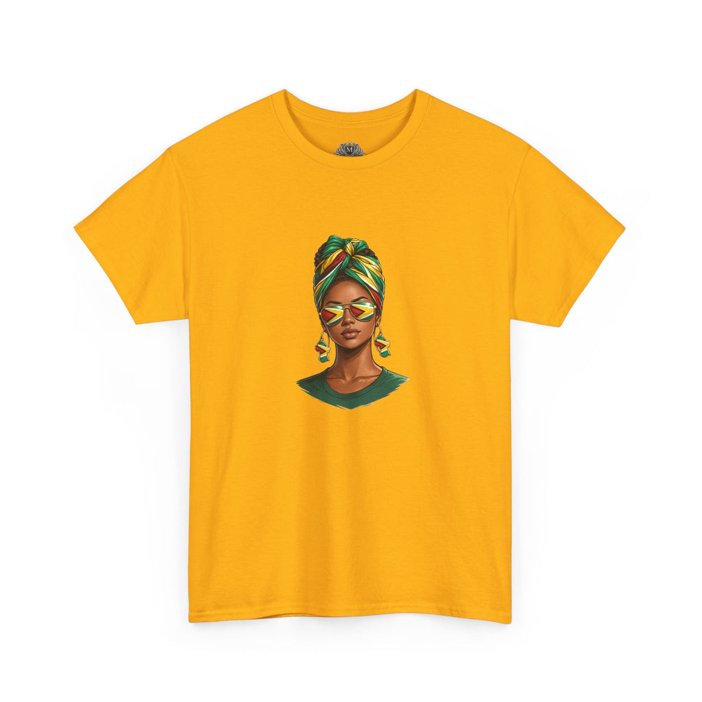 Afro Guyanese Headwrap Portrait T-Shirt — Afrocentric Art Tee