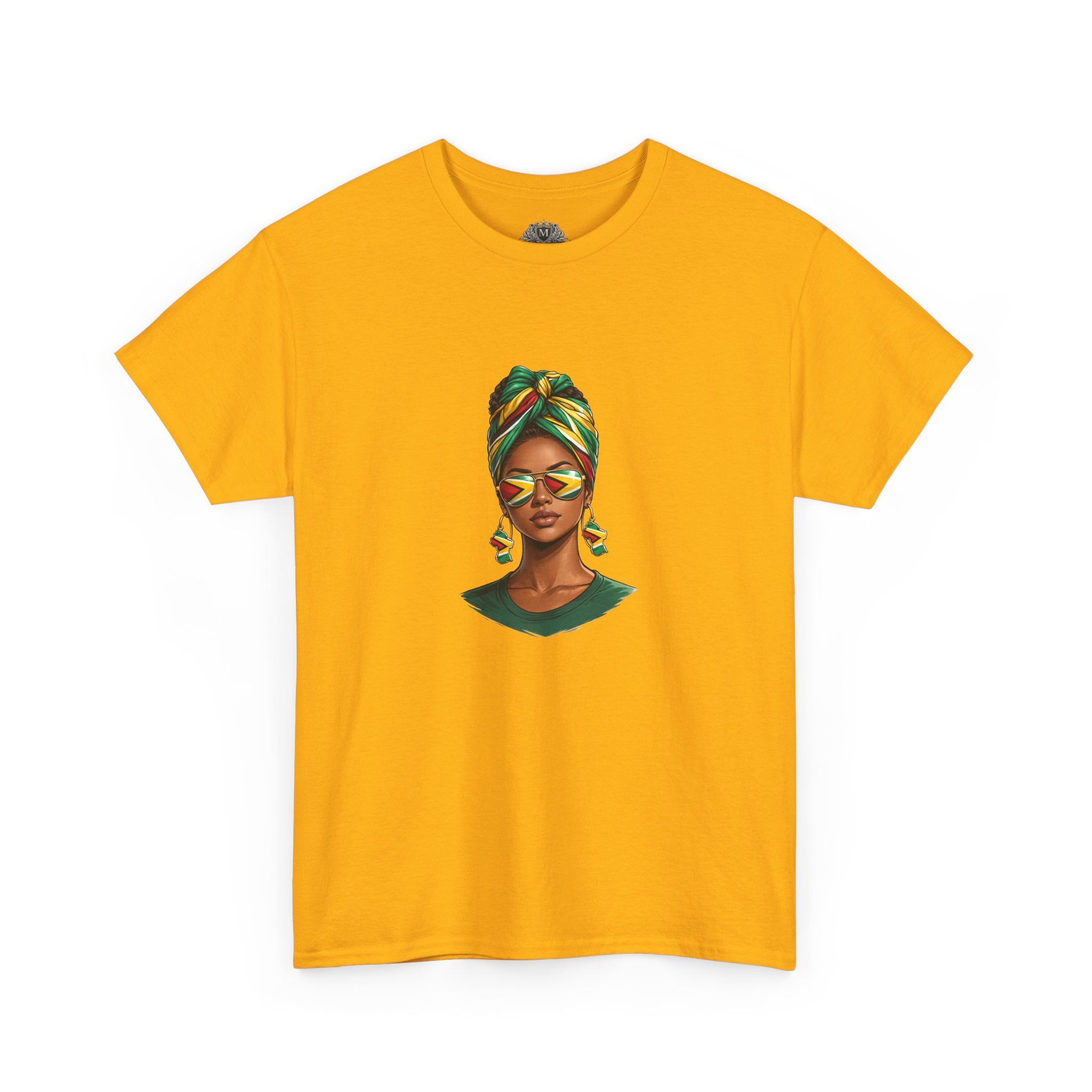 Afro Guyanese Headwrap Portrait T-Shirt — Afrocentric Art Tee