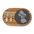Personalized Engraved Charcuterie Board with Slate Inlay — Custom State Outline
