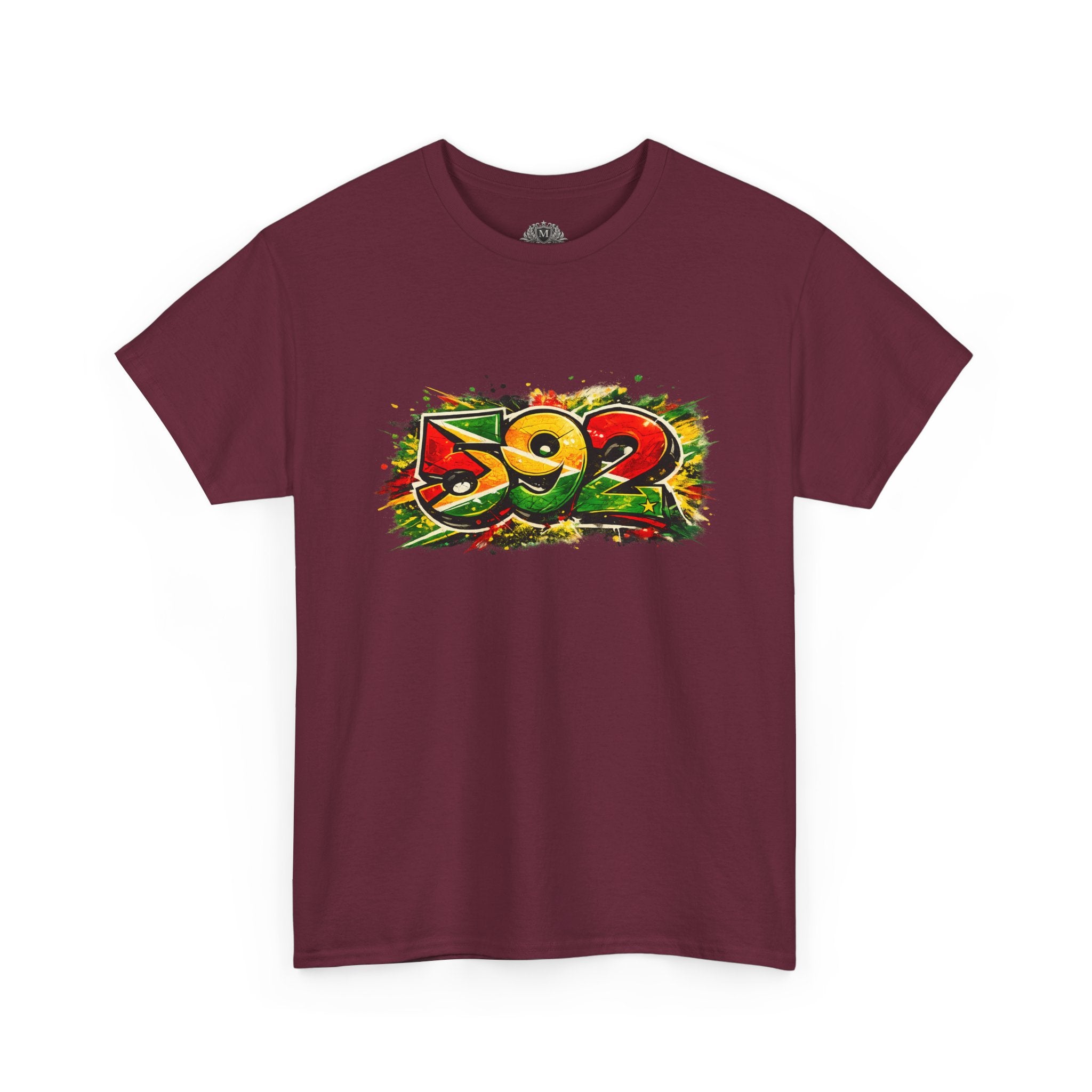 Guyana 592 Retro Street Art Tee — Vintage Area Code Pride