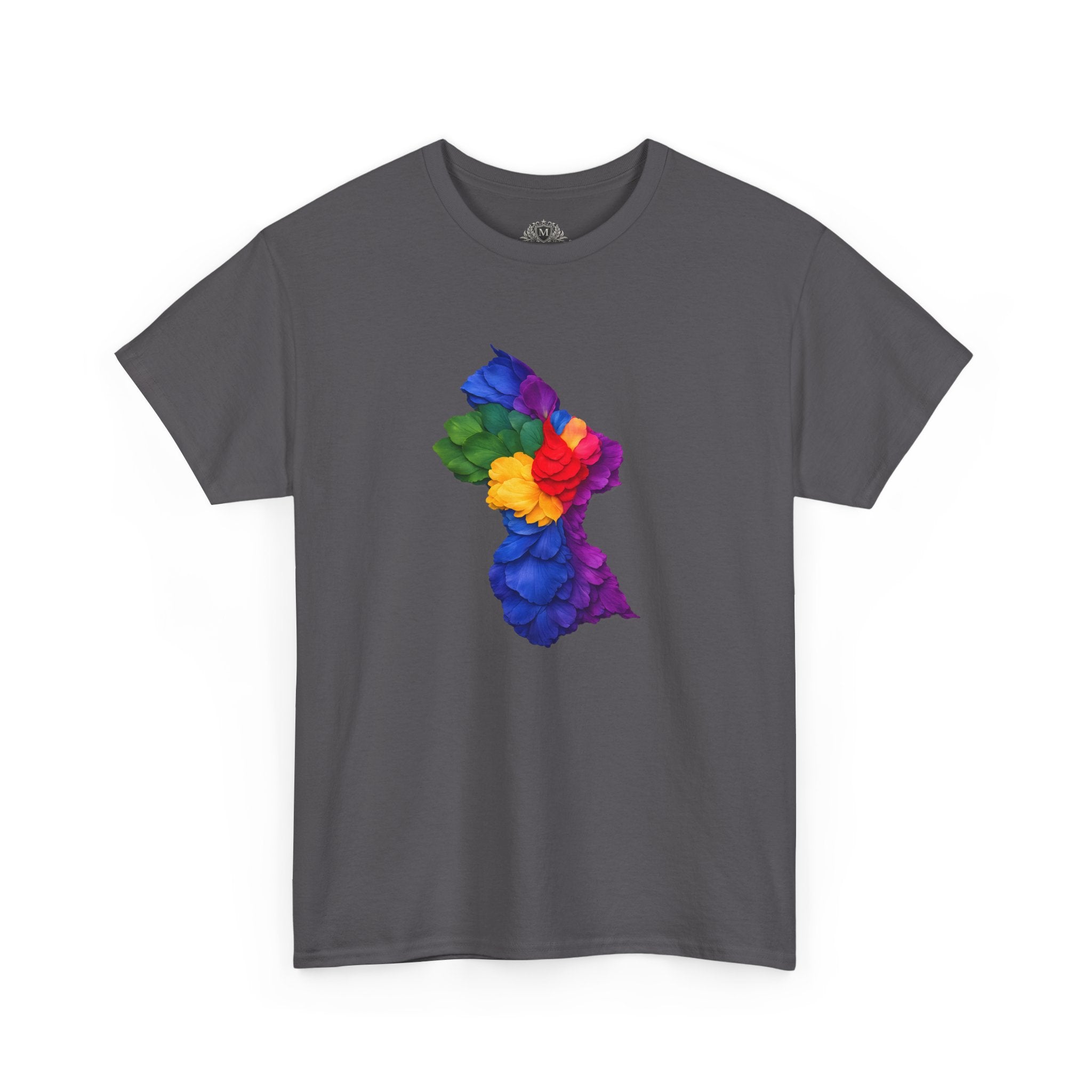 Guyana Floral Map T-Shirt — Colorful Petal Map Tee