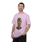 Afro Guyanese Woman Portrait with Headwrap & Sunglasses — Unisex Tee