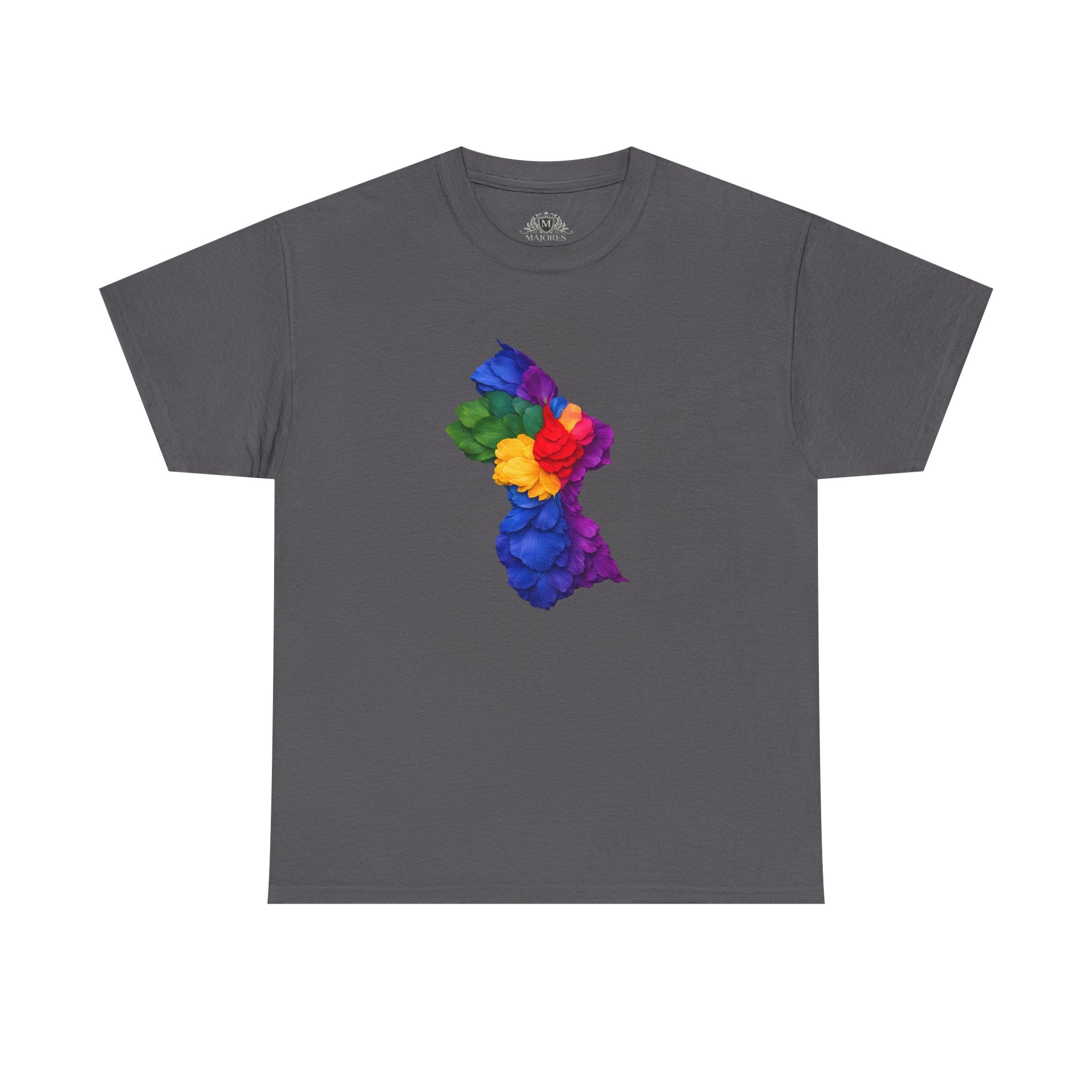 Guyana Floral Map T-Shirt — Colorful Petal Map Tee