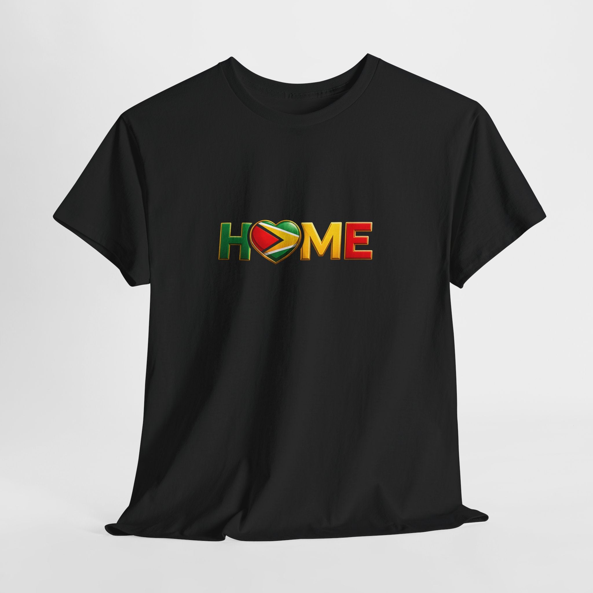 Heart Flag "HOME" Design — Guyanese Pride Tee