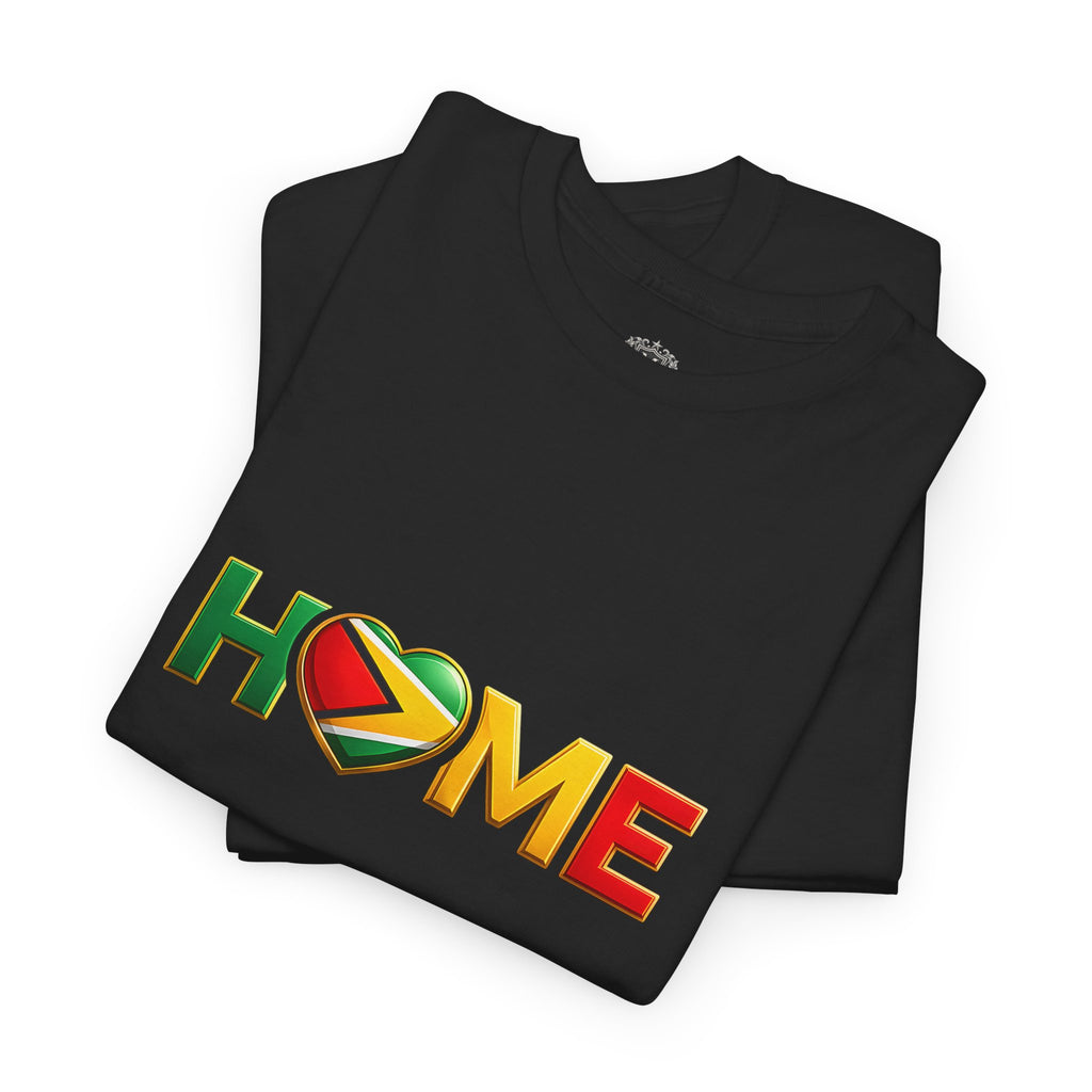 Heart Flag "HOME" Design — Guyanese Pride Tee