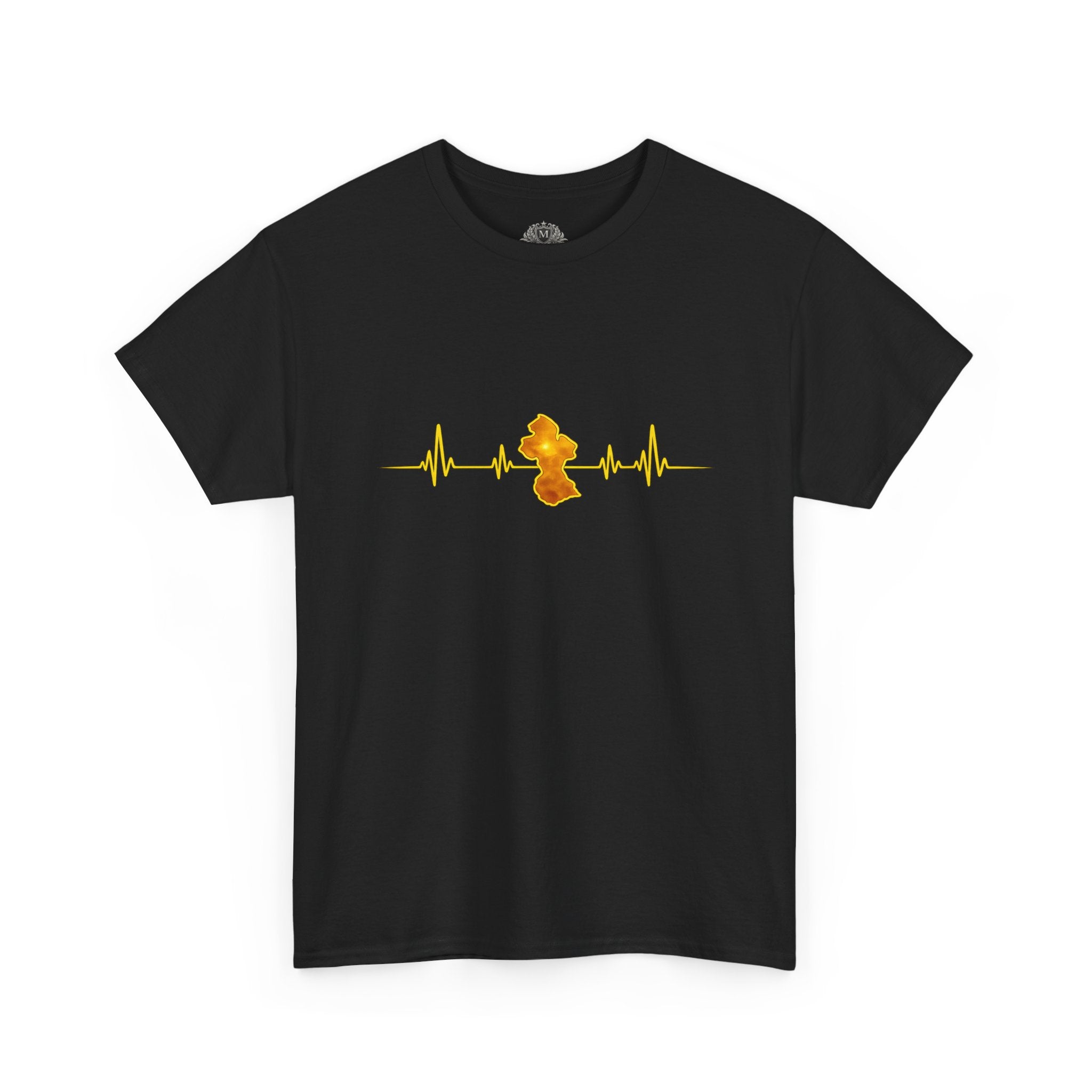 Guyana Heartbeat T-Shirt — ECG Map of Guyana Pride Tee