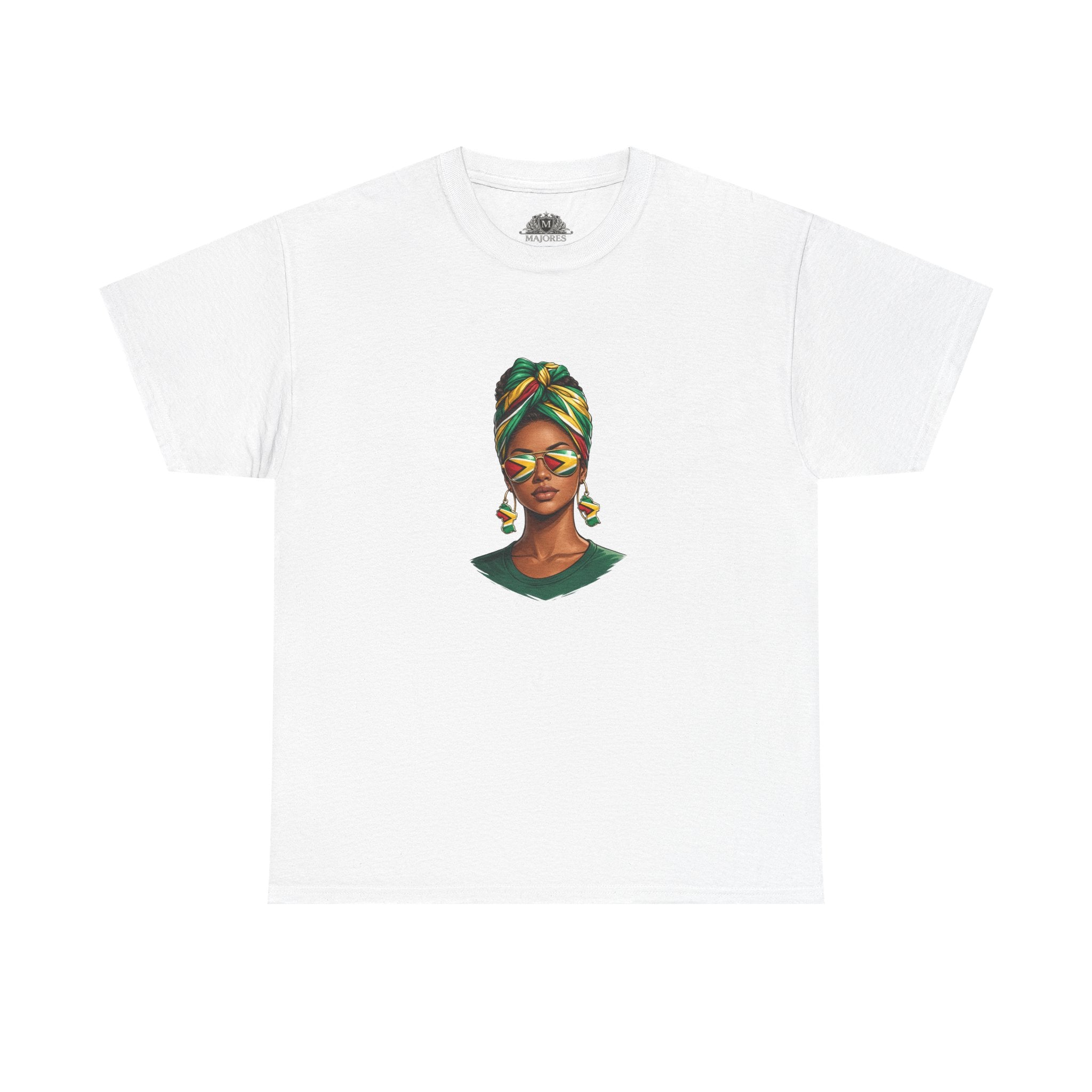 Afro Guyanese Headwrap Portrait T-Shirt — Afrocentric Art Tee