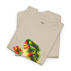 Guyana Hibiscus Tee — Woman Smelling Flower