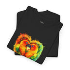 Sun Parakeet Heart Tee — Guyana Wildlife Tribute & Conservation Awareness