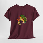 Guyana Hibiscus Tee — Woman Smelling Flower