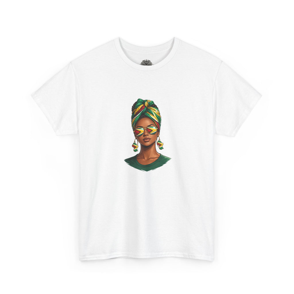 Afro Guyanese Headwrap Portrait T-Shirt — Afrocentric Art Tee