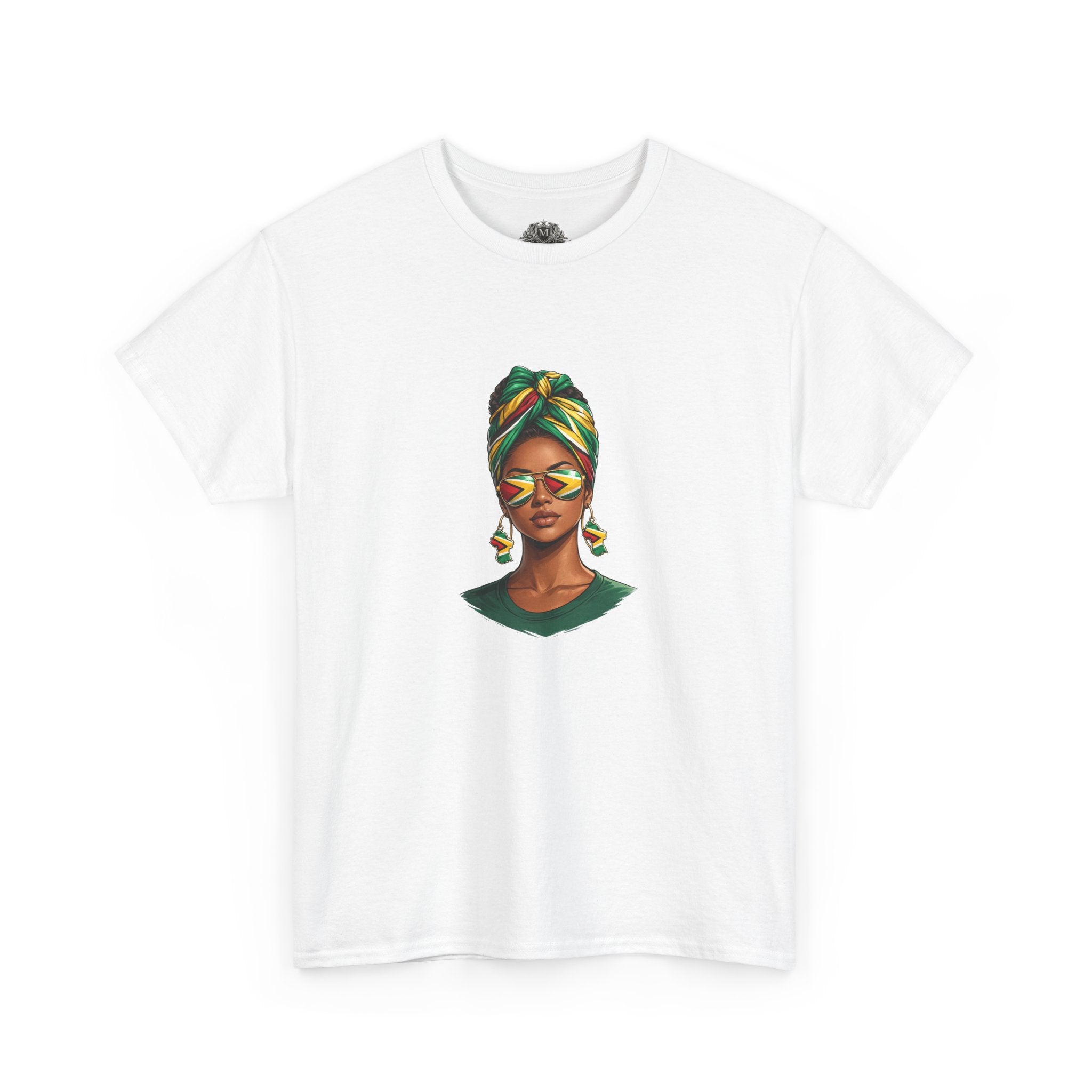Afro Guyanese Headwrap Portrait T-Shirt — Afrocentric Art Tee
