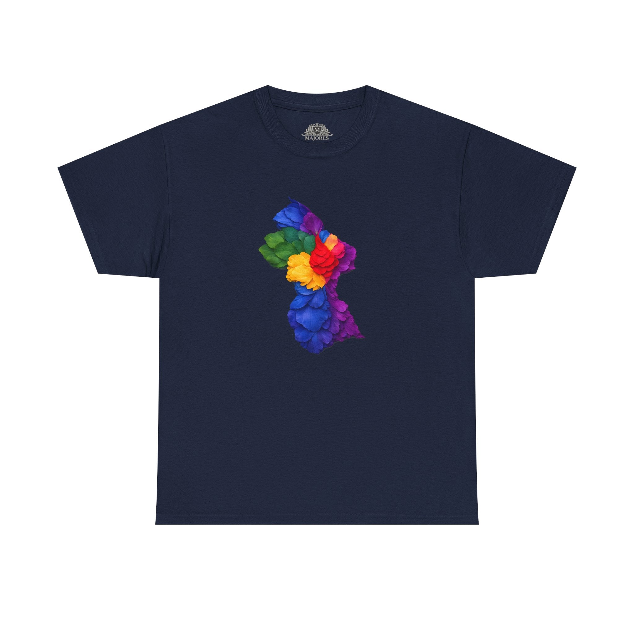 Guyana Floral Map T-Shirt — Colorful Petal Map Tee