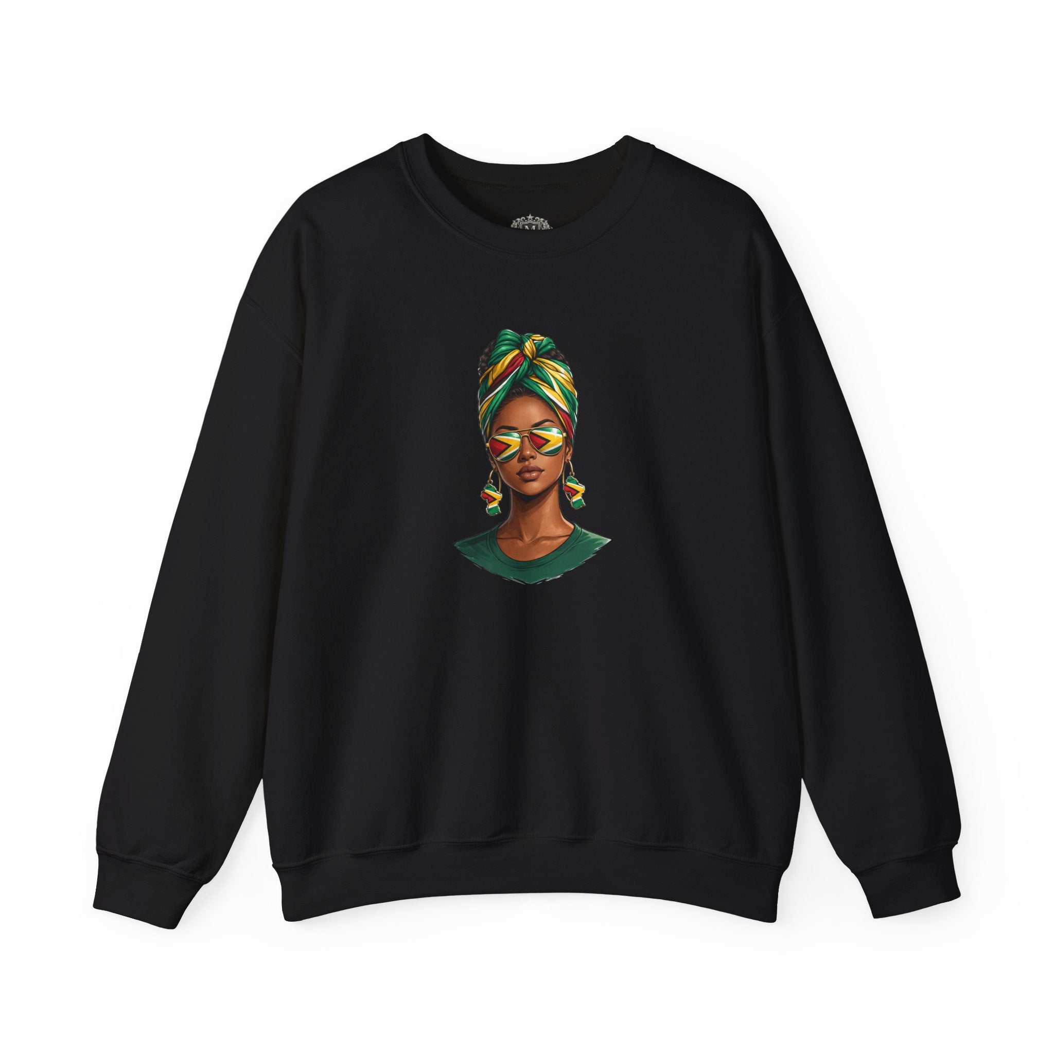 Afro Guyanese Headwrap Portrait Crewneck Sweatshirt