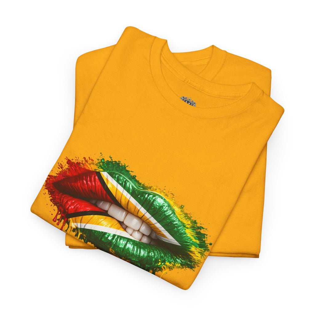 Guyana Flag Lip Oil Painting Graphic Tee