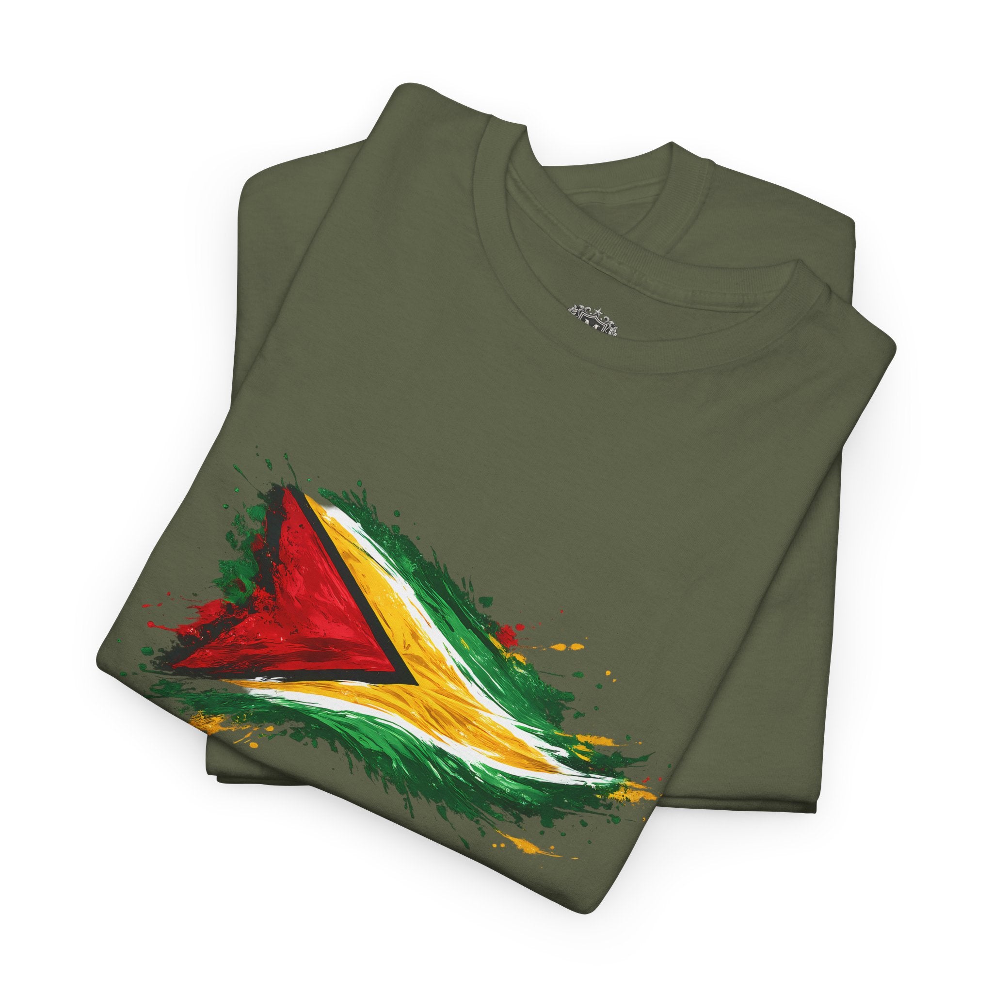 Guyana Flag Paint Splash T-Shirt — Patriotic Caribbean Tee