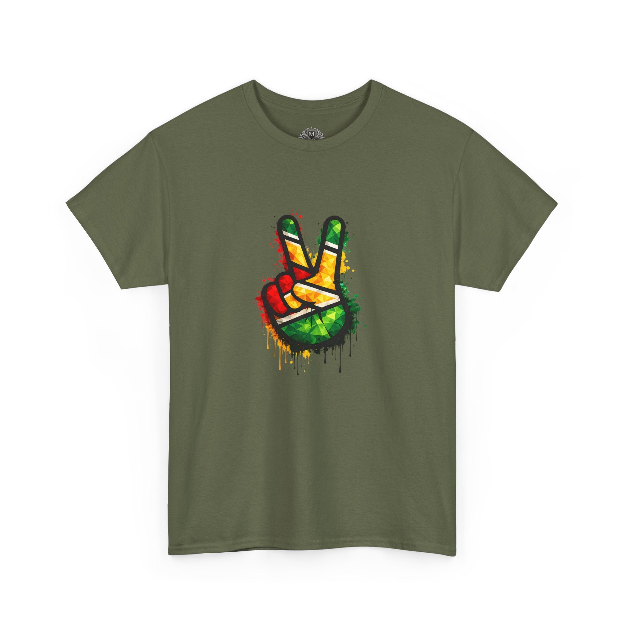 Guyana Flag Peace Sign T-Shirt — Hope & Unity Tee