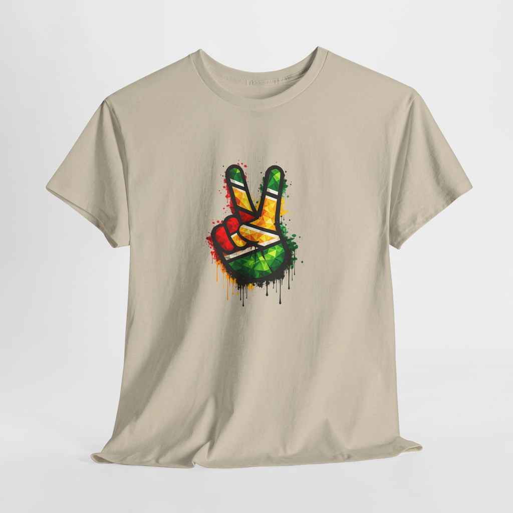 Guyana Flag Peace Sign T-Shirt — Hope & Unity Tee