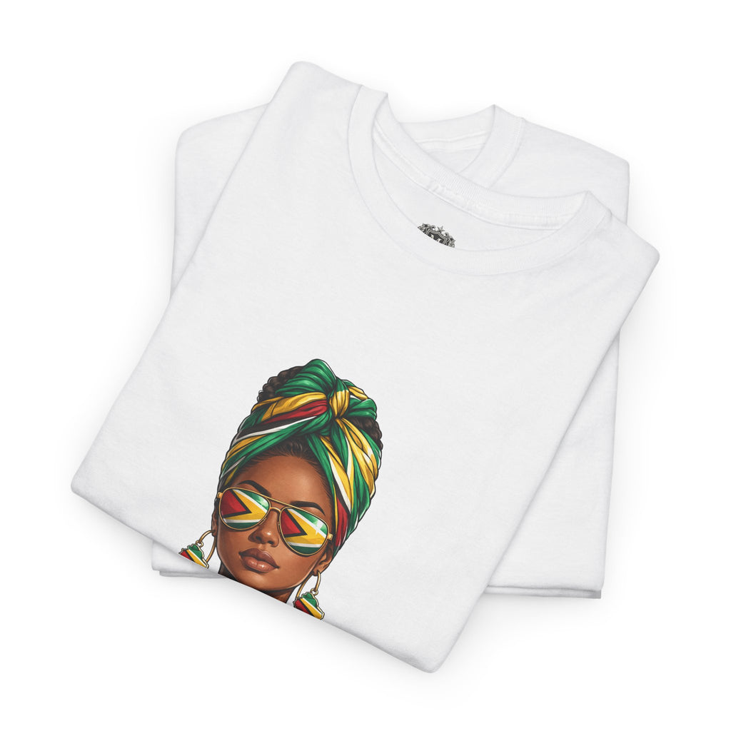 Afro Guyanese Headwrap Portrait T-Shirt — Afrocentric Art Tee