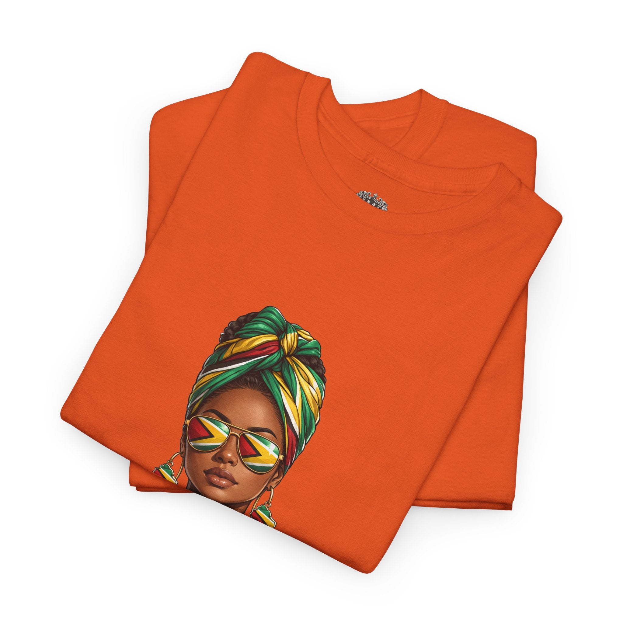 Afro Guyanese Headwrap Portrait T-Shirt — Afrocentric Art Tee