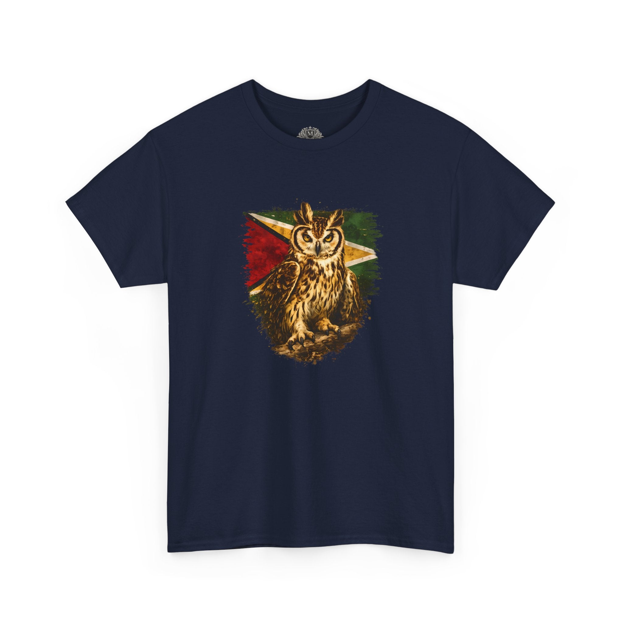 Hunter of the Night - Stripe Owl with Guyana Flag T‑Shirt