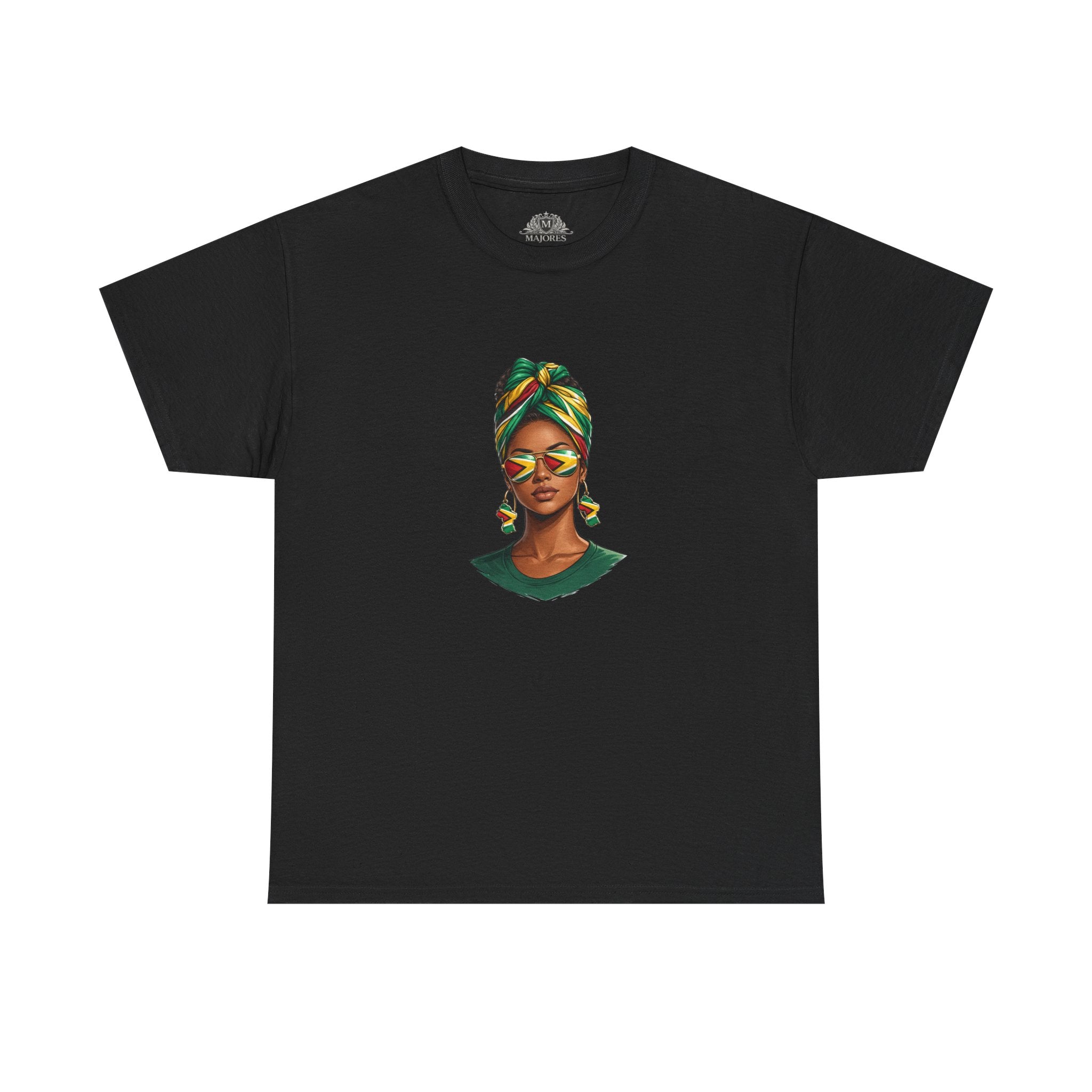 Afro Guyanese Headwrap Portrait T-Shirt — Afrocentric Art Tee