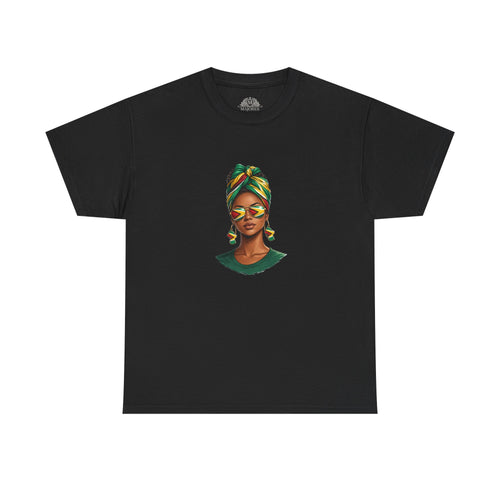 Afro Guyanese Headwrap Portrait T-Shirt — Afrocentric Art Tee