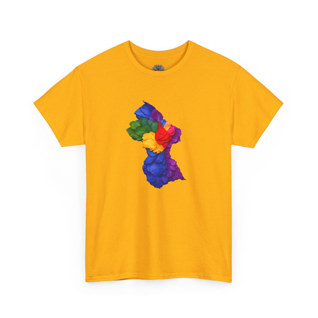 Guyana Floral Map T-Shirt — Colorful Petal Map Tee