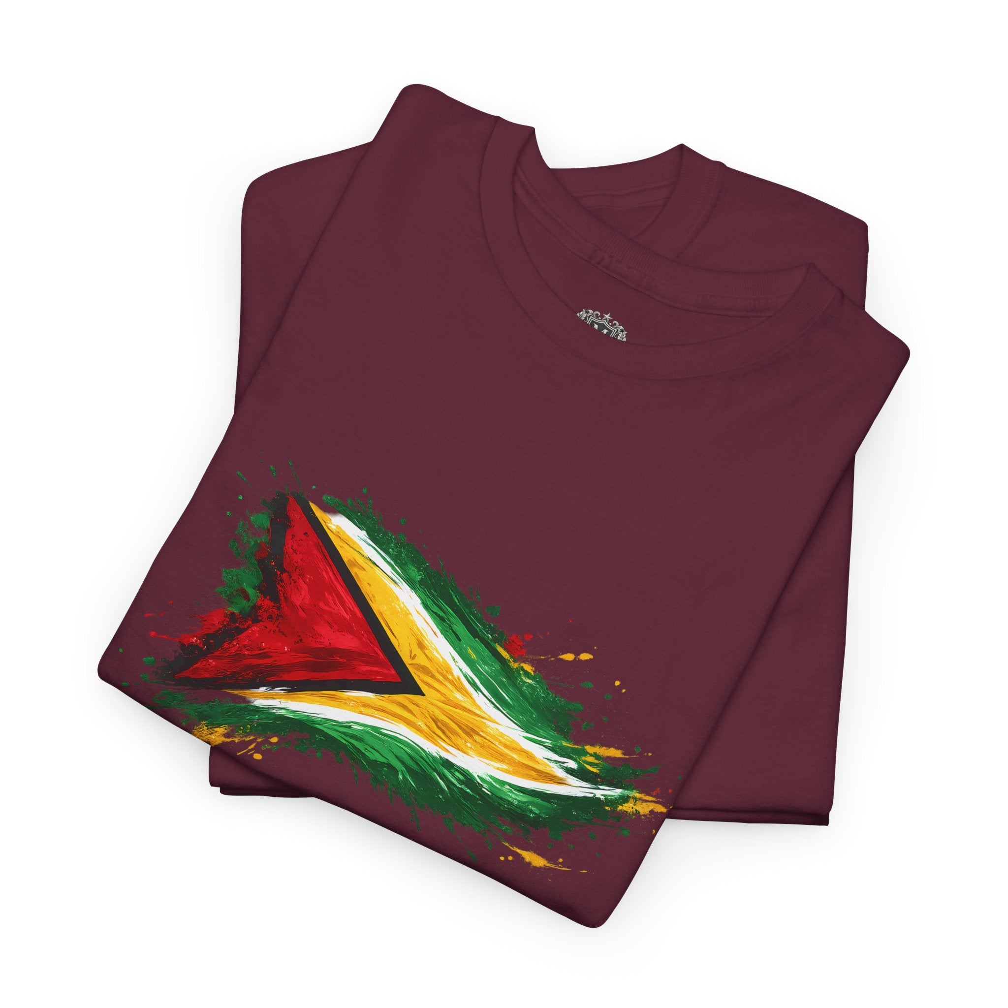 Guyana Flag Paint Splash T-Shirt — Patriotic Caribbean Tee