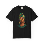 Afro Guyanese Woman Portrait with Headwrap & Sunglasses — Unisex Tee