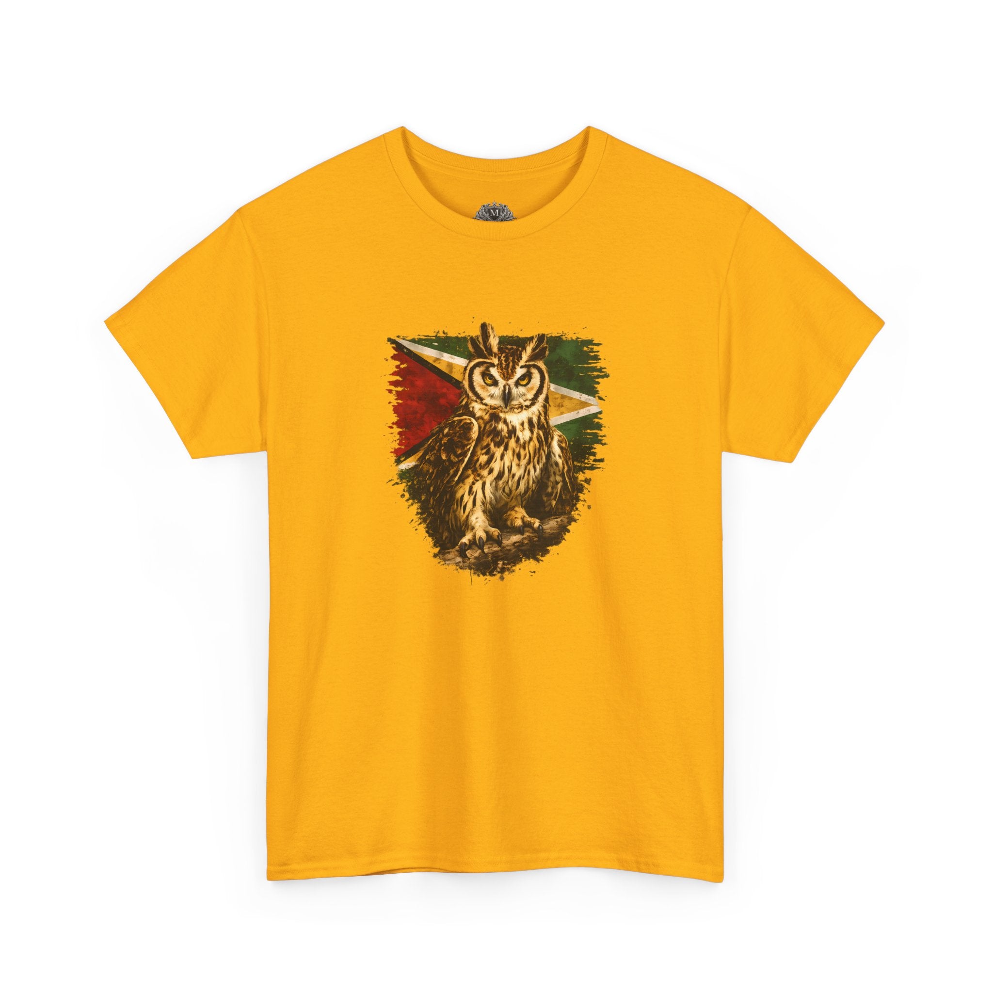 Hunter of the Night - Stripe Owl with Guyana Flag T‑Shirt