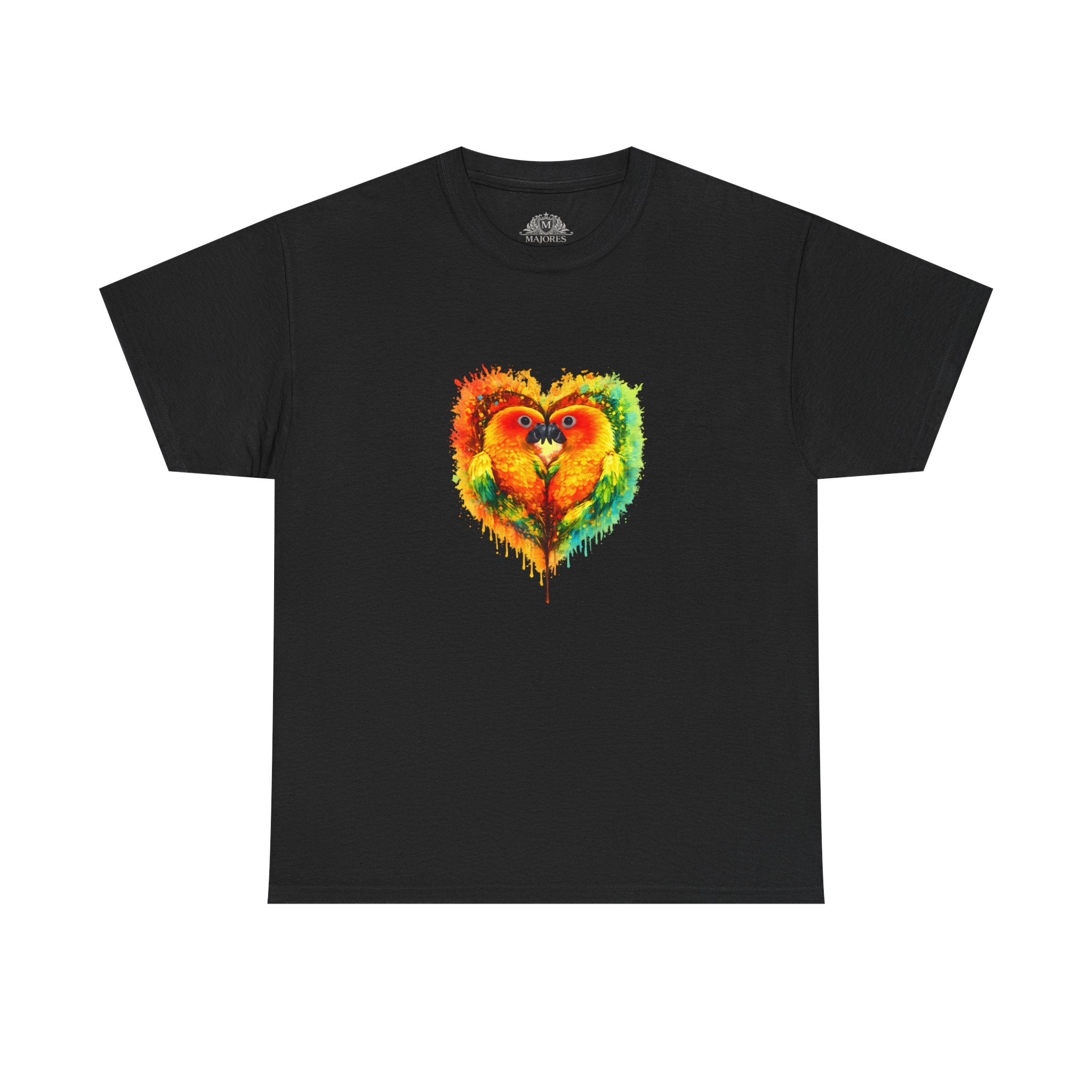 Sun Parakeet Heart Tee — Guyana Wildlife Tribute & Conservation Awareness