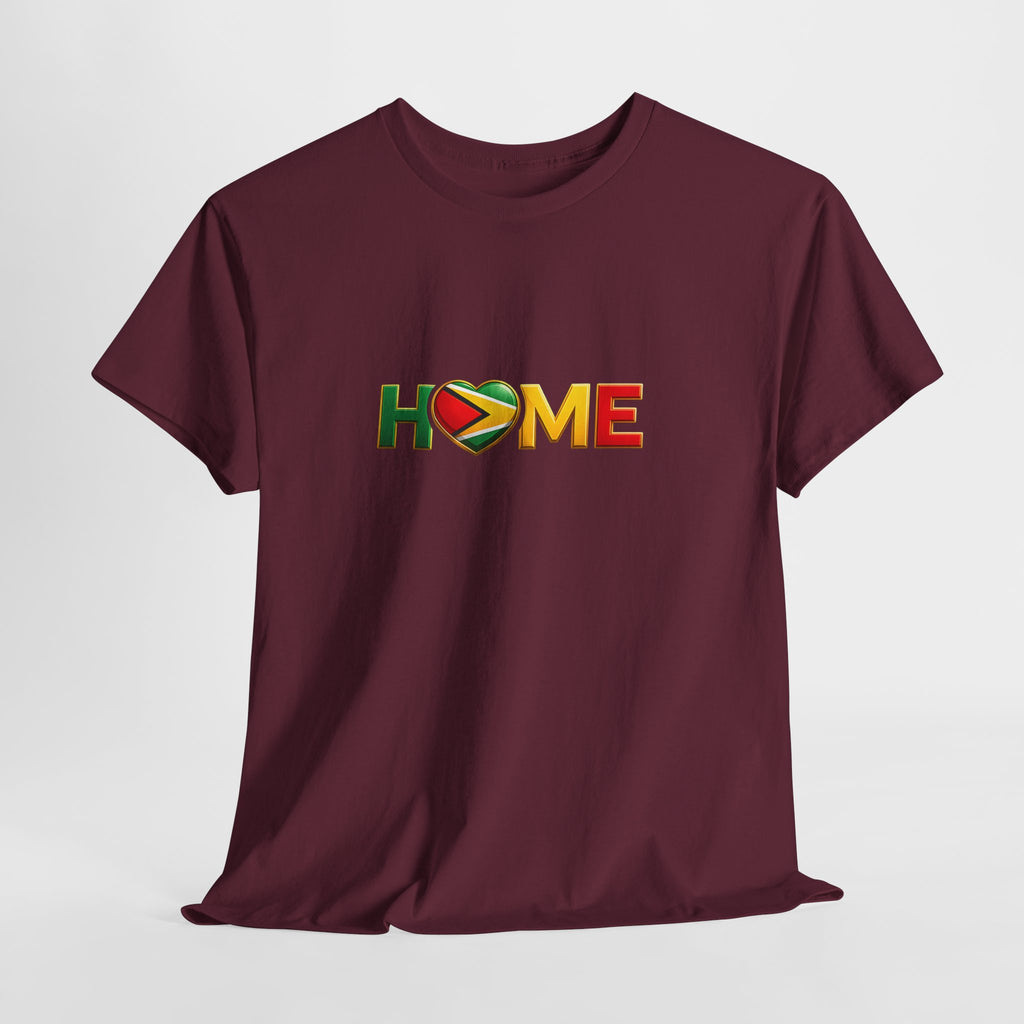 Heart Flag "HOME" Design — Guyanese Pride Tee