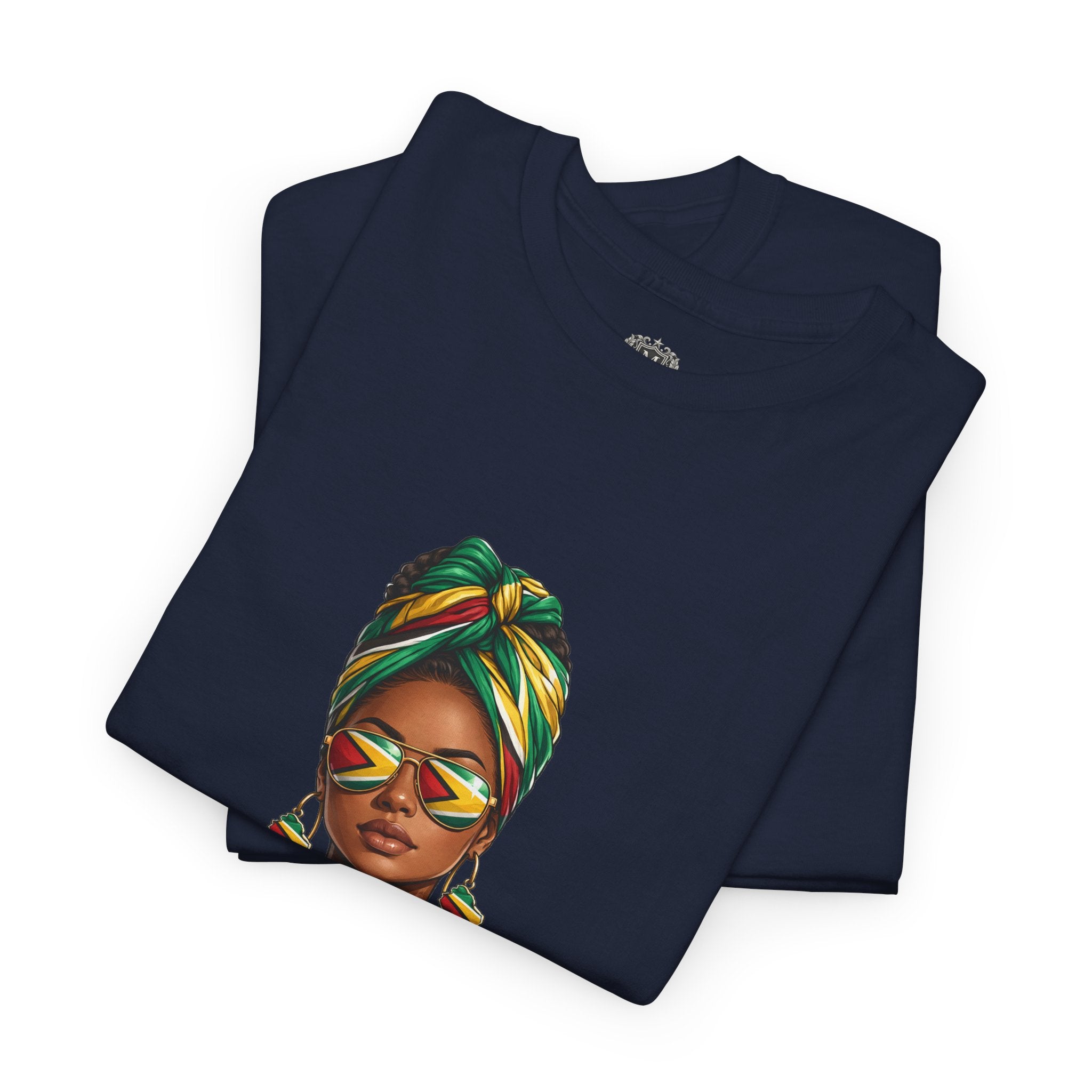 Afro Guyanese Headwrap Portrait T-Shirt — Afrocentric Art Tee