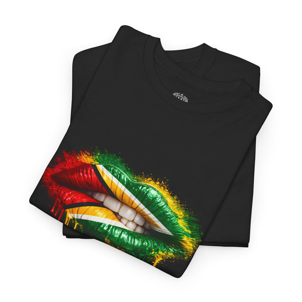 Guyana Flag Lip Oil Painting Graphic Tee