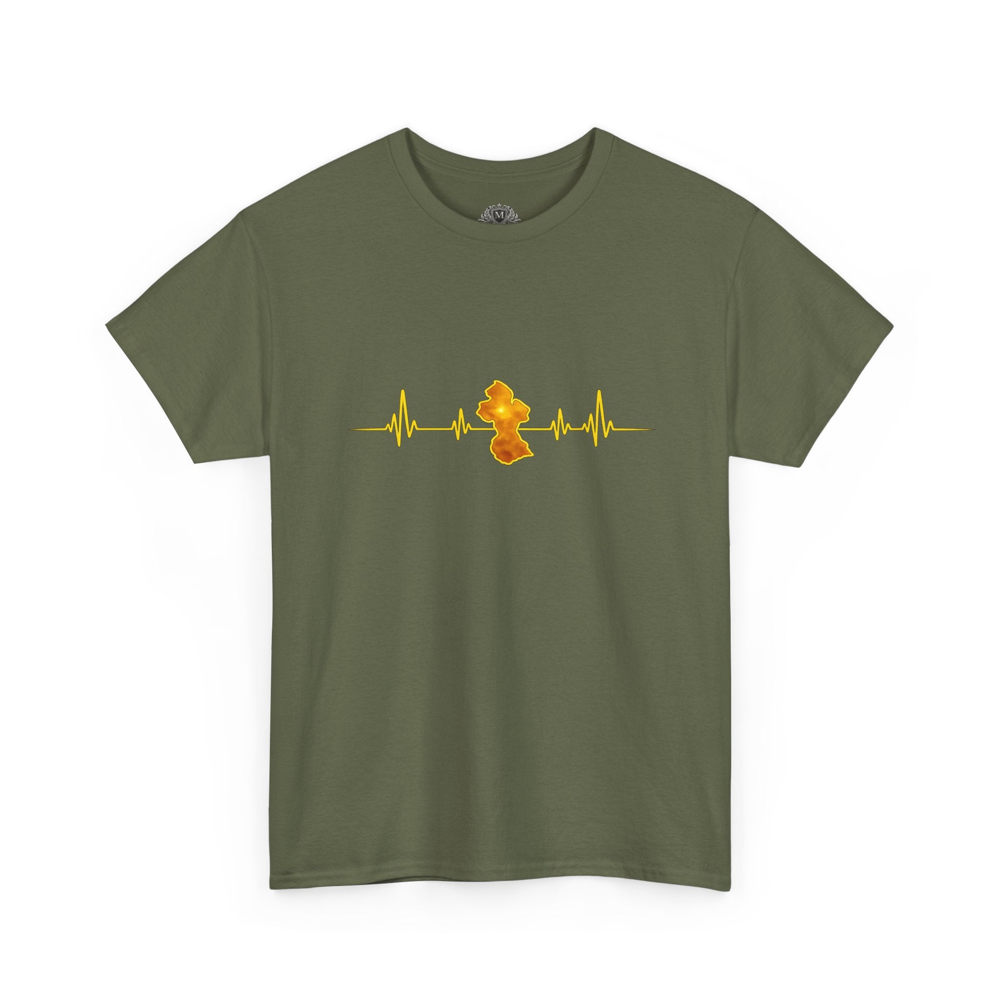 Guyana Heartbeat T-Shirt — ECG Map of Guyana Pride Tee