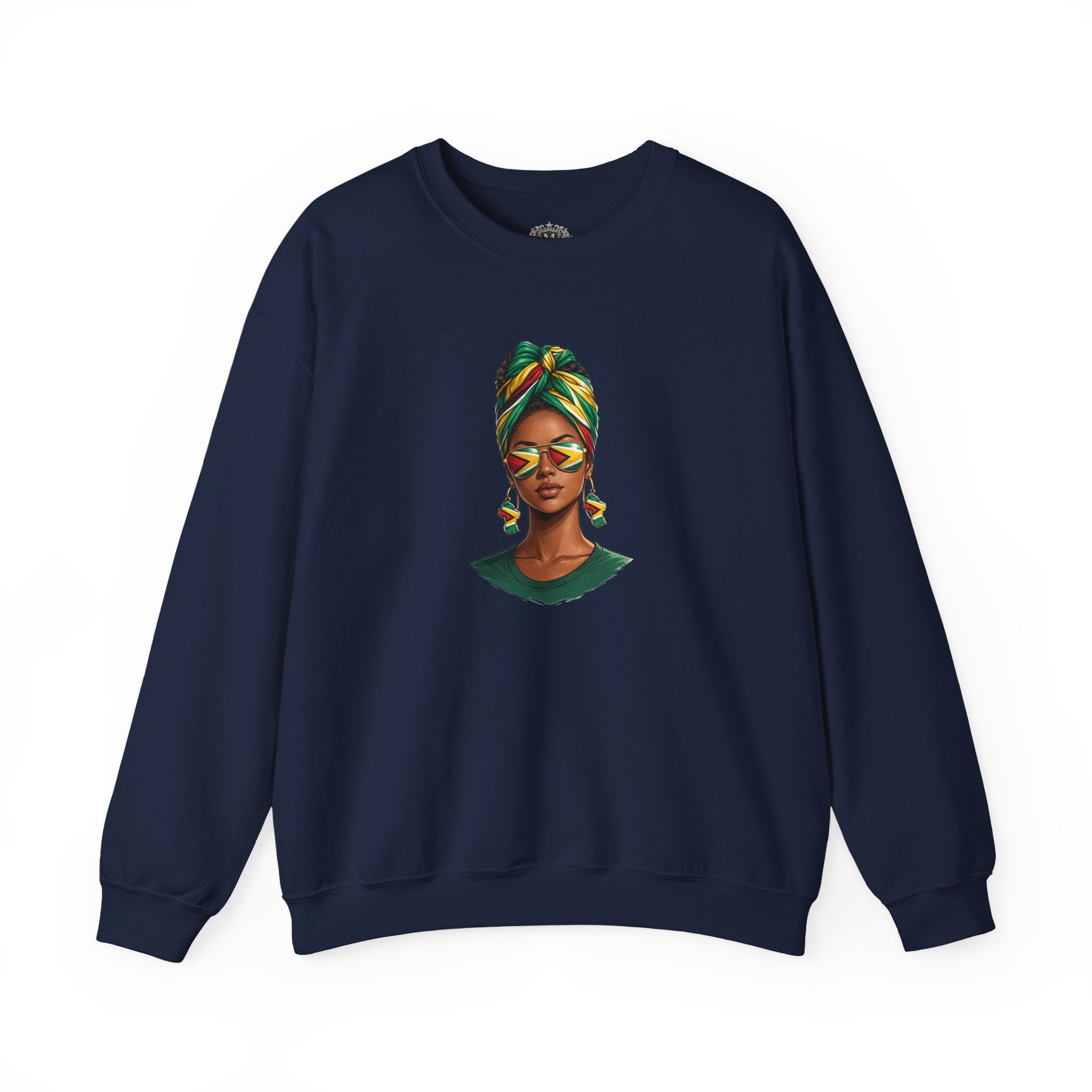 Afro Guyanese Headwrap Portrait Crewneck Sweatshirt