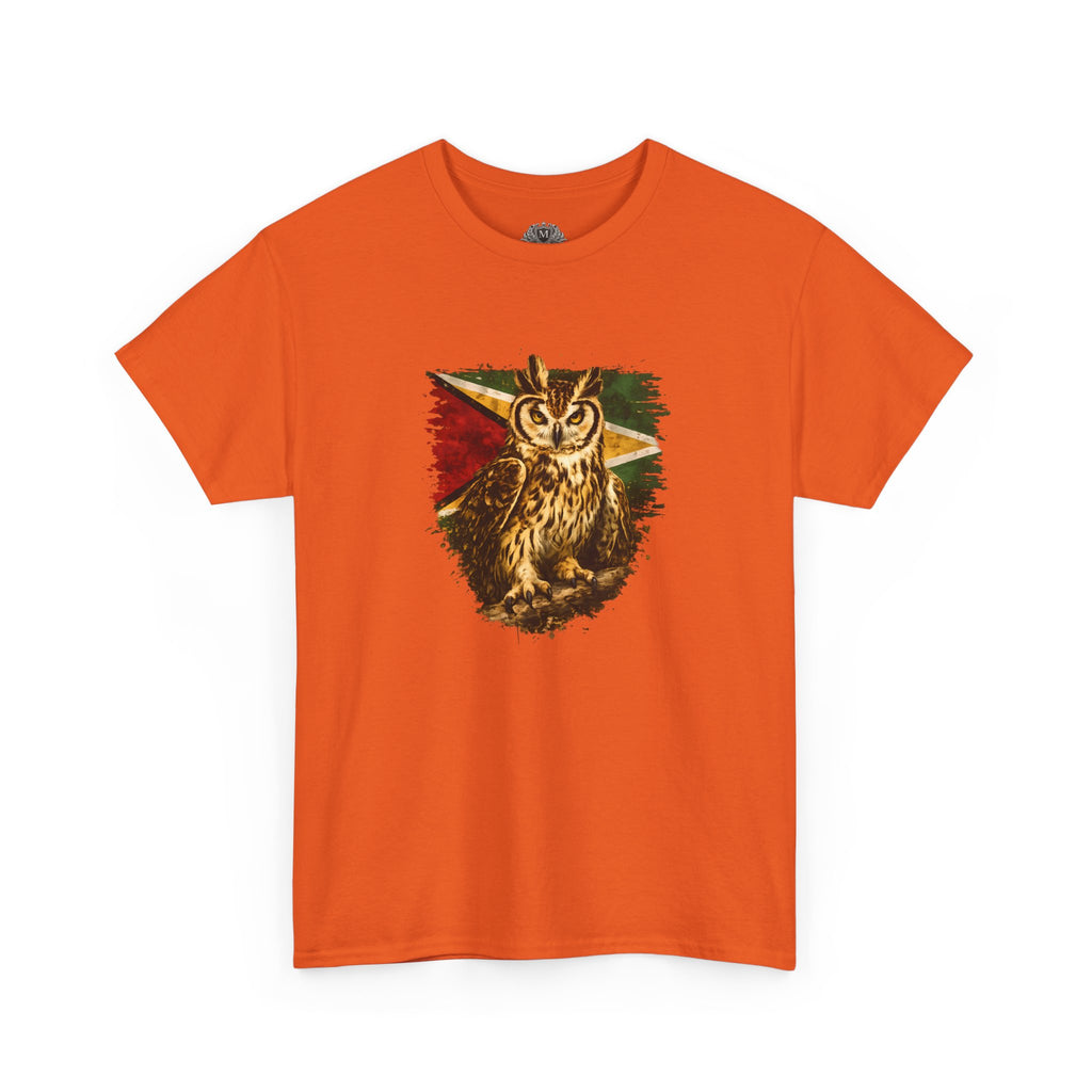 Hunter of the Night - Stripe Owl with Guyana Flag T‑Shirt