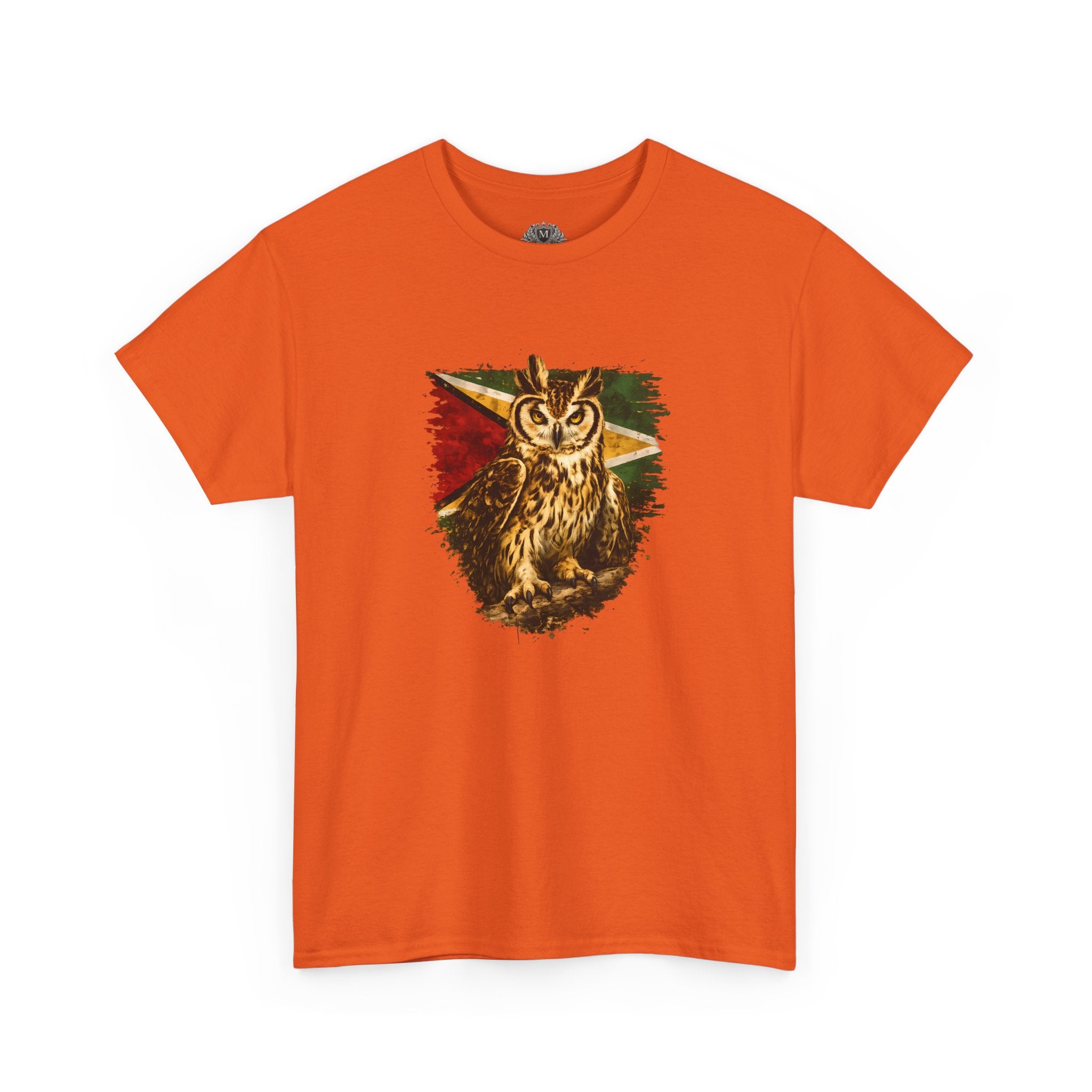 Hunter of the Night - Stripe Owl with Guyana Flag T‑Shirt