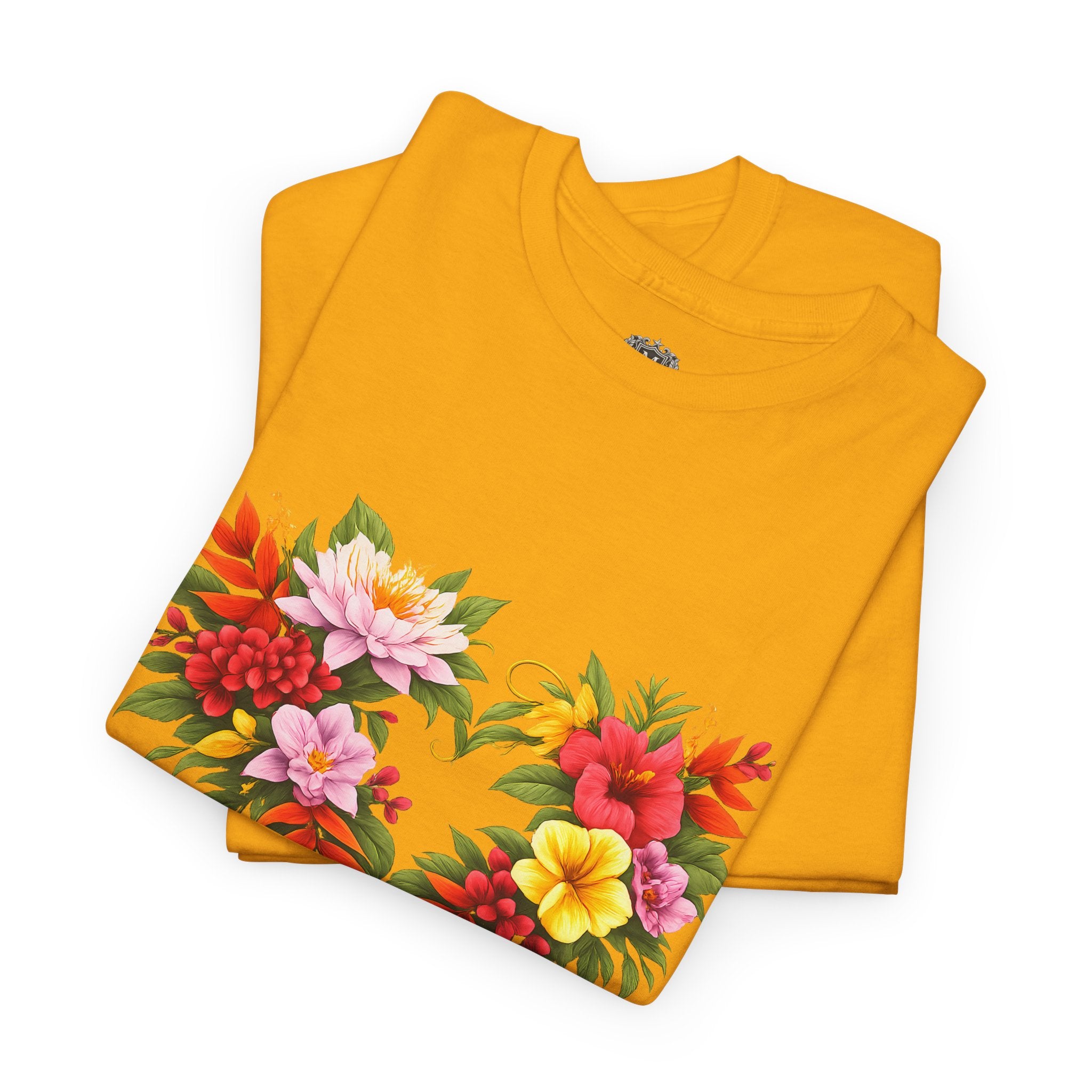 Floral Heart T‑Shirt — Tropical Flower Heart Graphic Tee