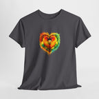 Sun Parakeet Heart Tee — Guyana Wildlife Tribute & Conservation Awareness