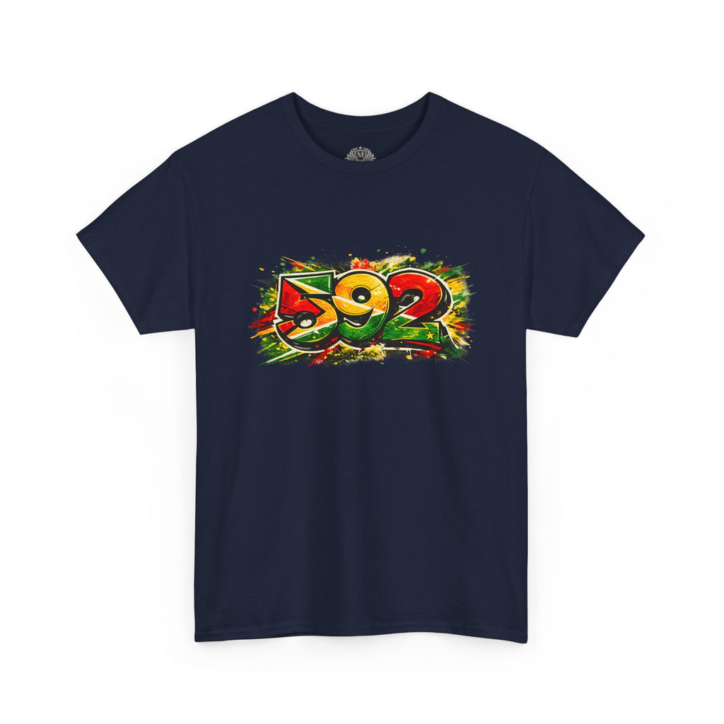 Guyana 592 Retro Street Art Tee — Vintage Area Code Pride