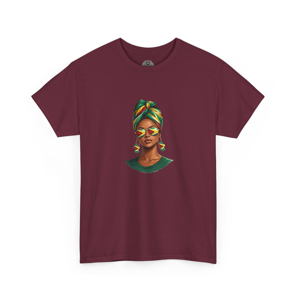 Afro Guyanese Headwrap Portrait T-Shirt — Afrocentric Art Tee