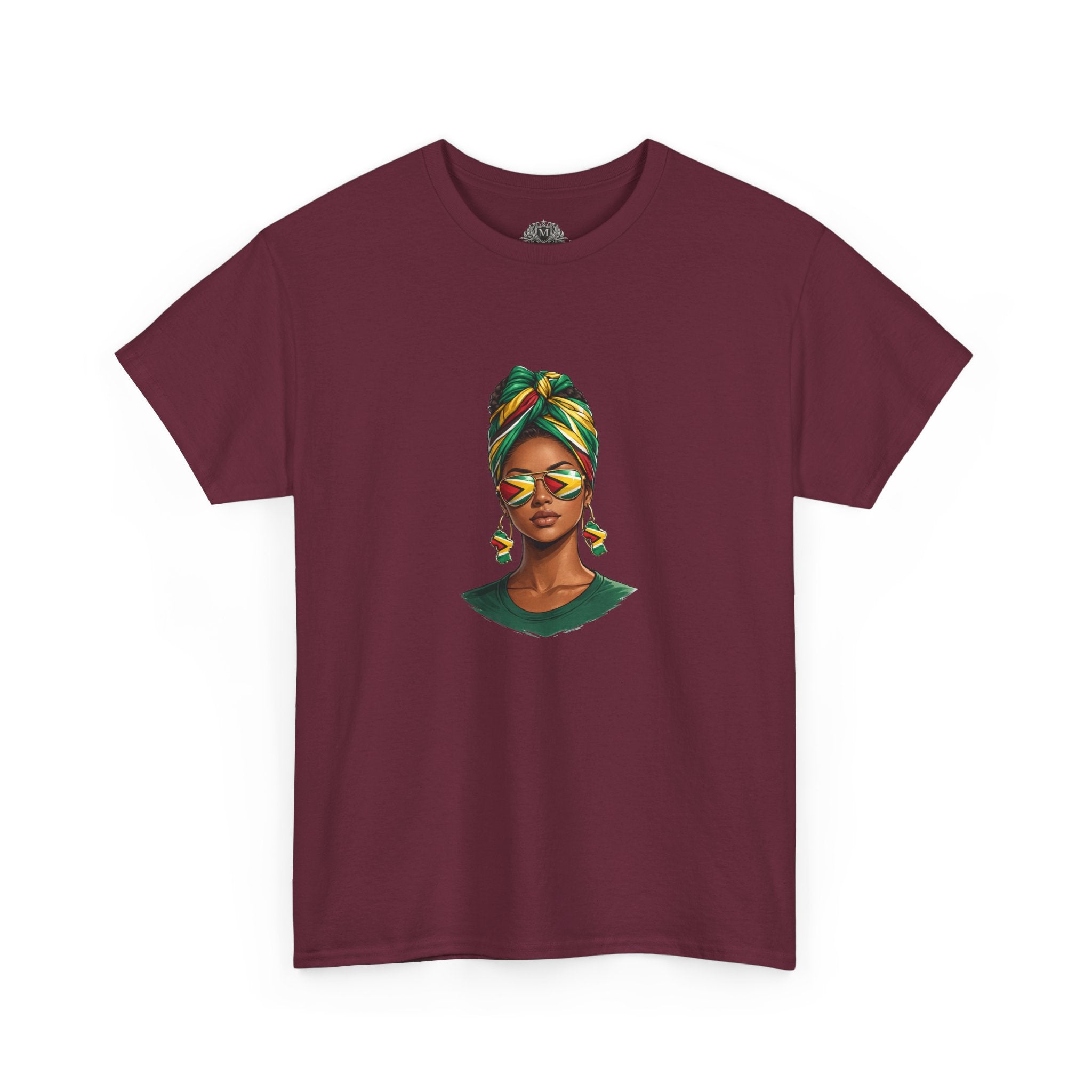 Afro Guyanese Headwrap Portrait T-Shirt — Afrocentric Art Tee