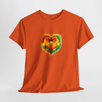 Sun Parakeet Heart Tee — Guyana Wildlife Tribute & Conservation Awareness