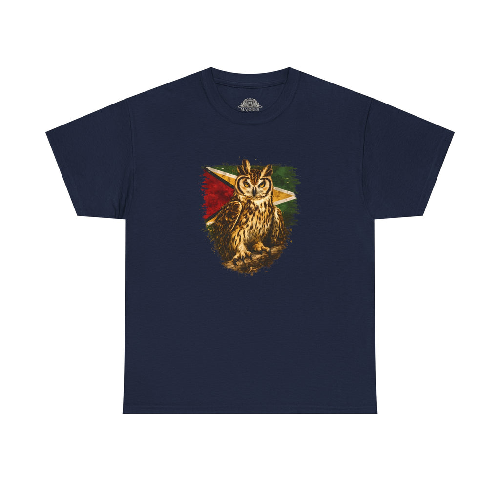 Hunter of the Night - Stripe Owl with Guyana Flag T‑Shirt