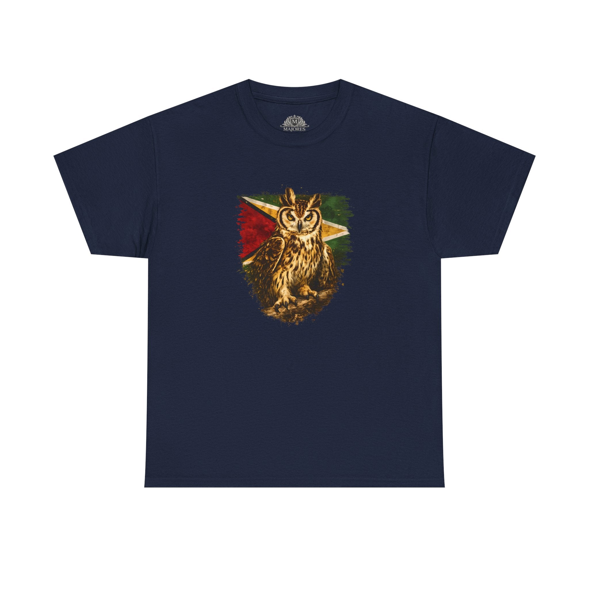 Hunter of the Night - Stripe Owl with Guyana Flag T‑Shirt