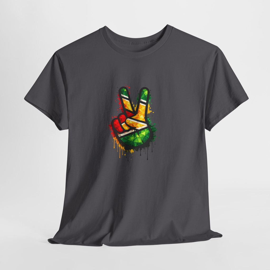 Guyana Flag Peace Sign T-Shirt — Hope & Unity Tee