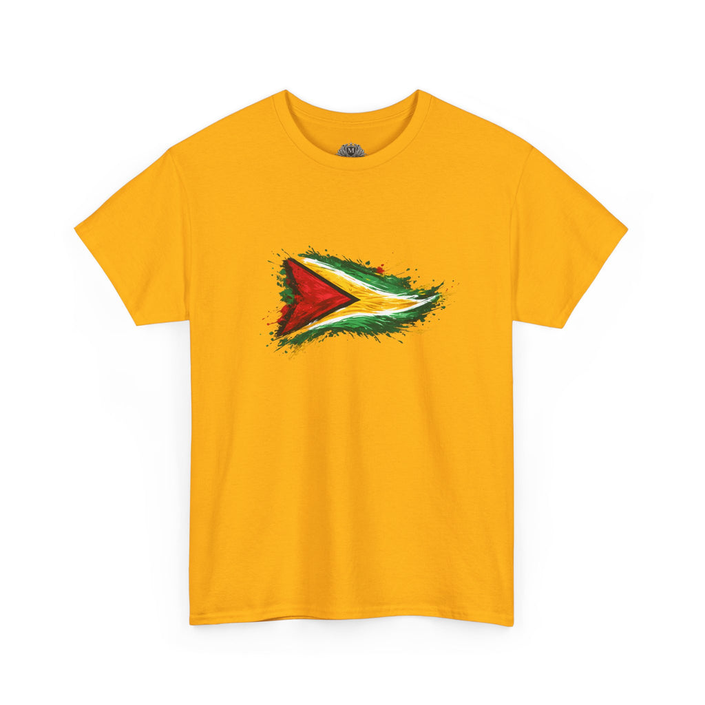 Guyana Flag Paint Splash T-Shirt — Patriotic Caribbean Tee